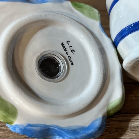 Blue Skies Salt and Pepper Flower Pot New in‎ Box by Certified Floral Ceramic - Picture 10 of 11